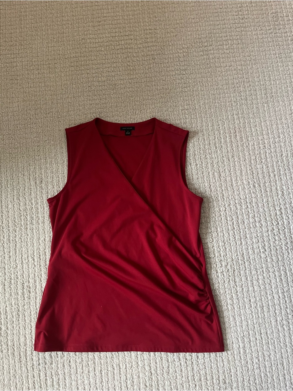 Ann Taylor Cranberry Color Wrap-Front Women's Top